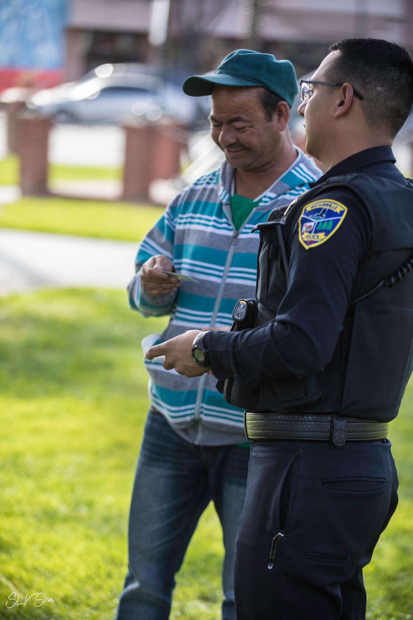 Ofc Mendoza in city plaza