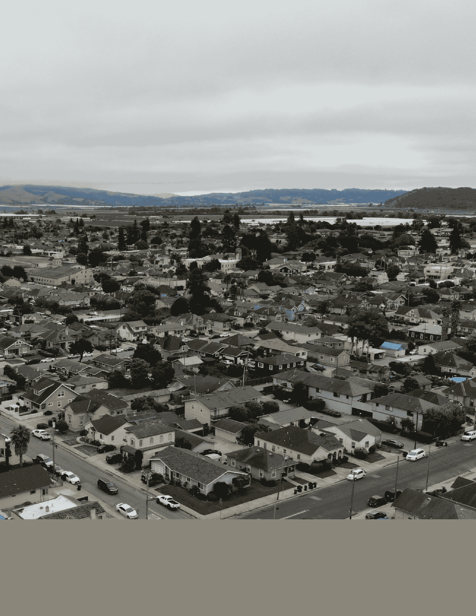 Drone overview of several homes in Watsonville 