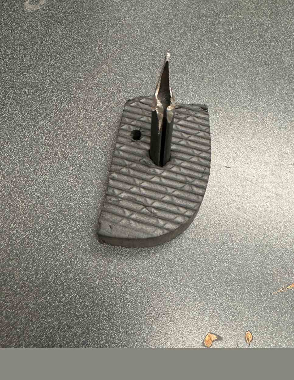 Photo of sharp spike used for an attempted bank jugging incident 