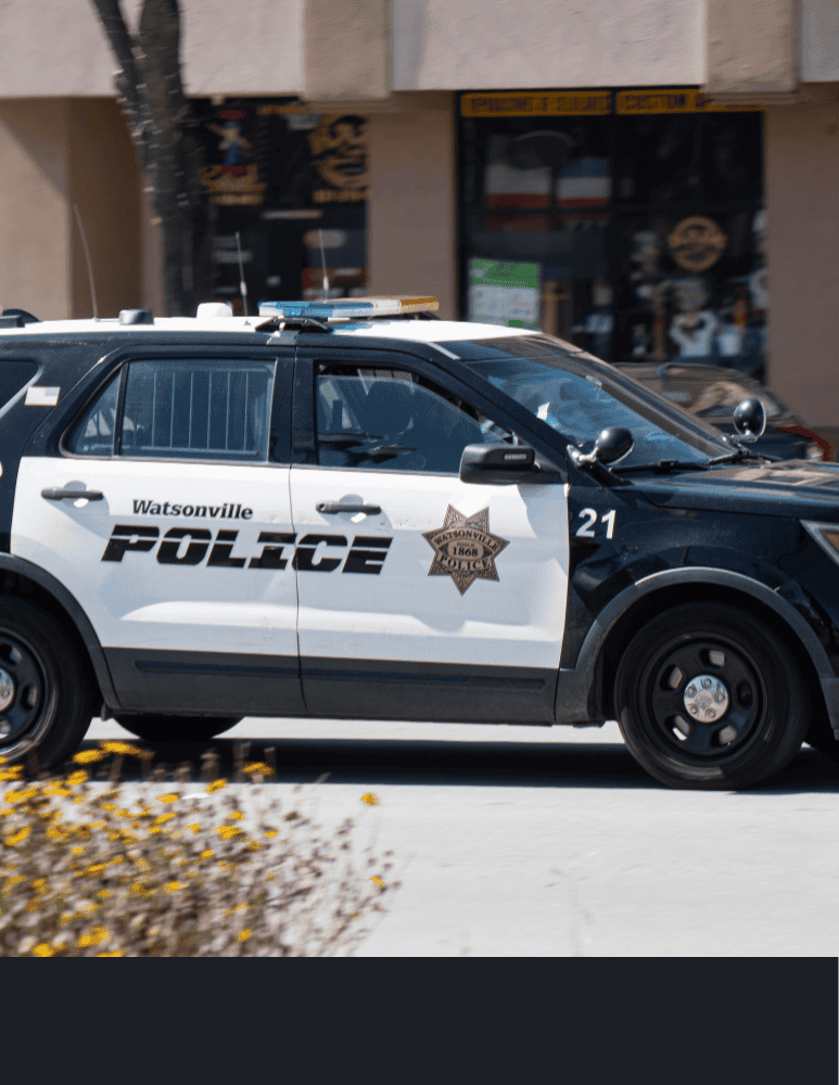Police car on a street of Watsonville