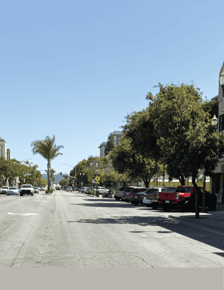 Southbound lane of Main Street where roadwork with occur 
