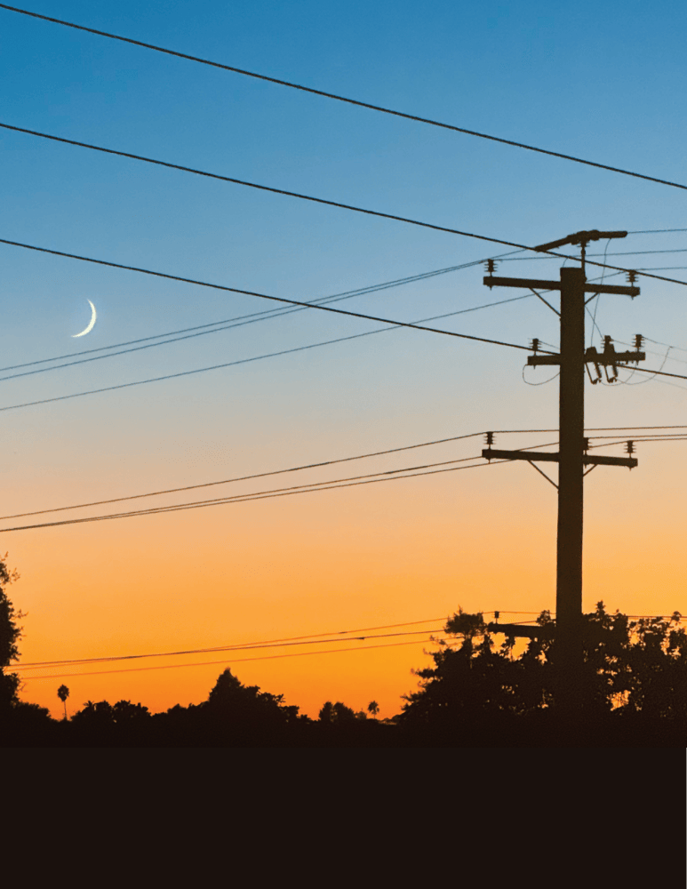 Powerlines during sunset 