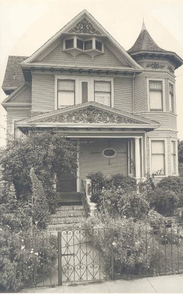 134 Maple Street historic building in black and white photo