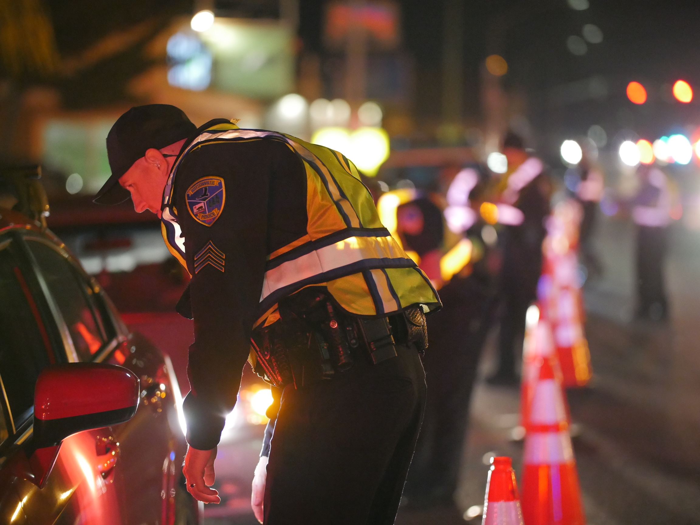 Officer Radich at checkpoint