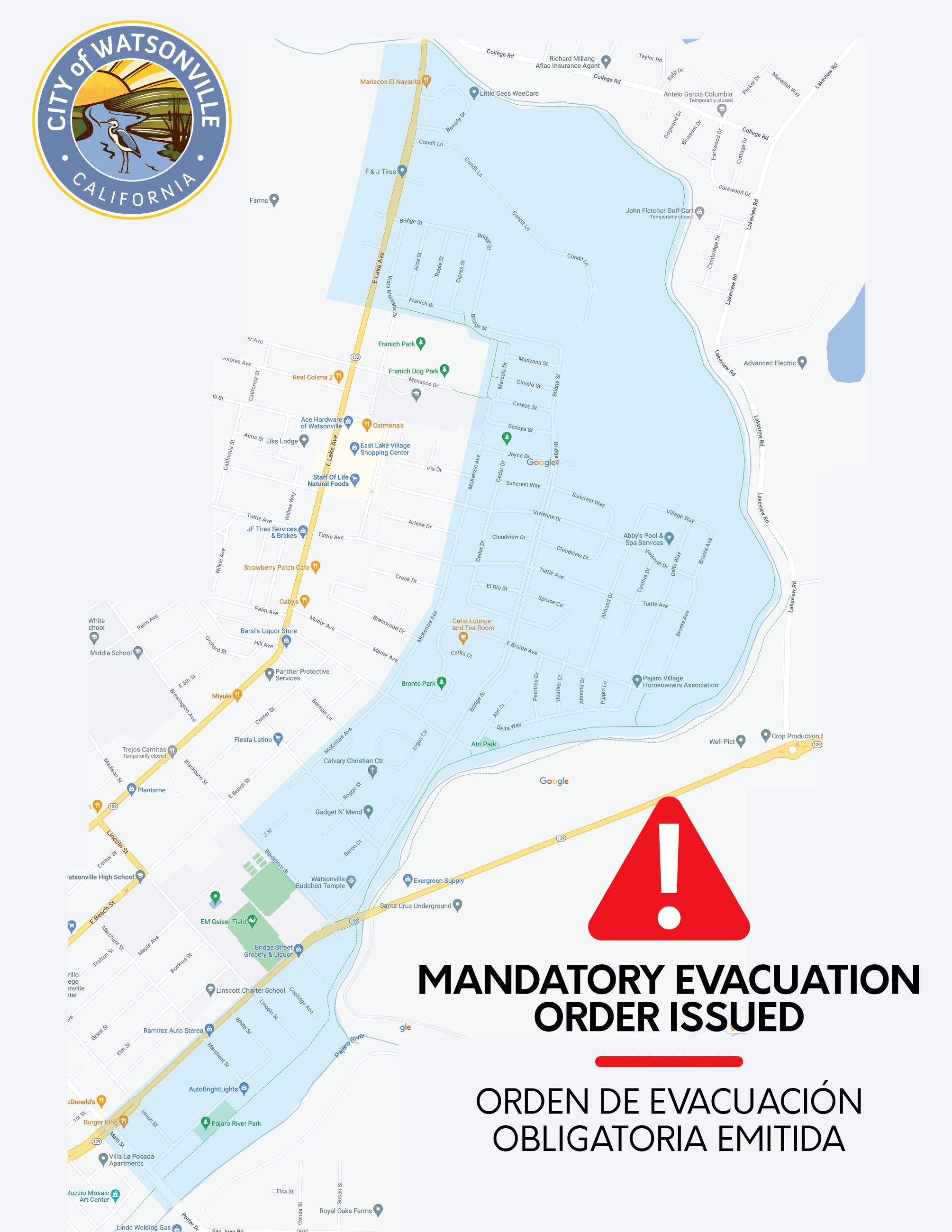 Mandatory Evacuation Issued-Map
