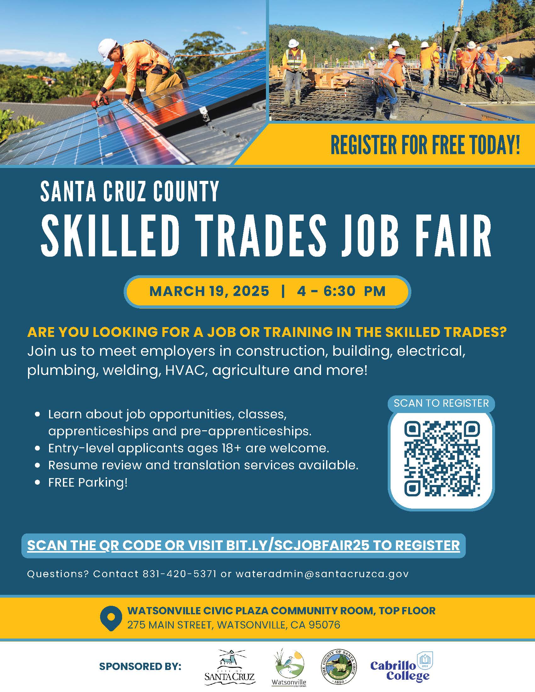 Flyer promoting the 2025 Skilled Trades Job Fair happening March 19, 2025
